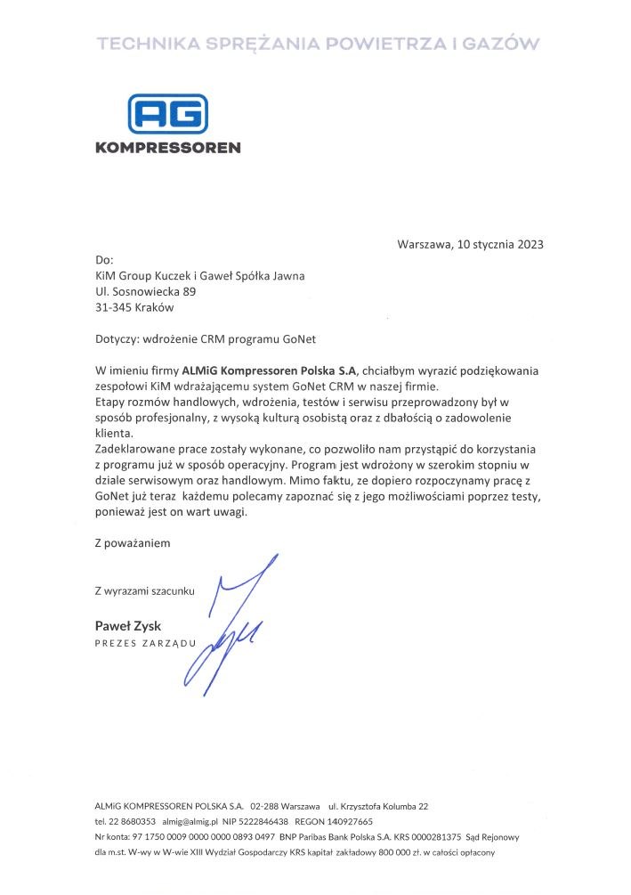 Almig Referencje