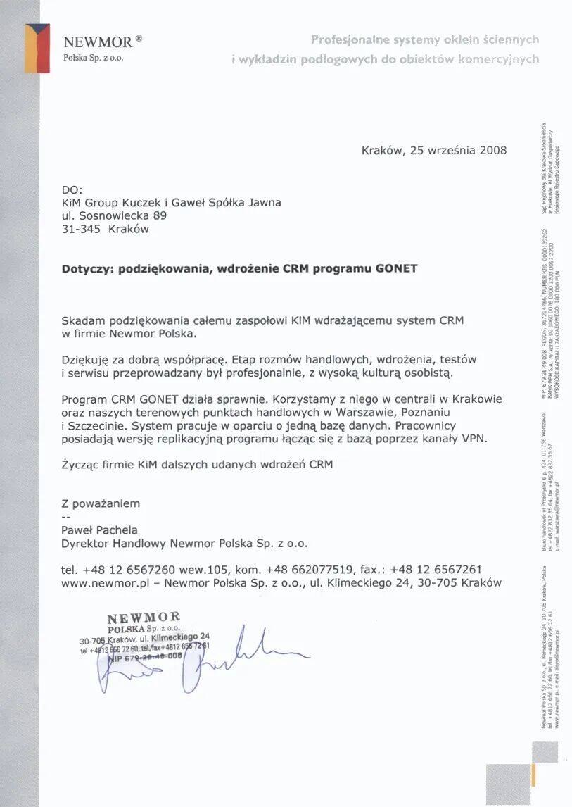 Referencje NEWMOR