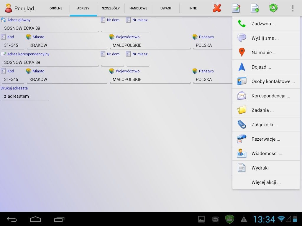 Tablet kontrahent